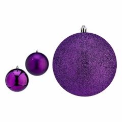 Set di palline di Natale Viola PVC Ø 12 cm (6 Unità)