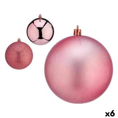 Set of Christmas balls Pink Plastic 12 x 13 x 12 cm (6 Units)