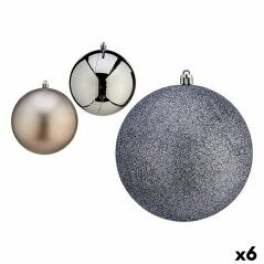 Set of Christmas balls Silver Plastic 12 x 13 x 12 cm (6 Units)