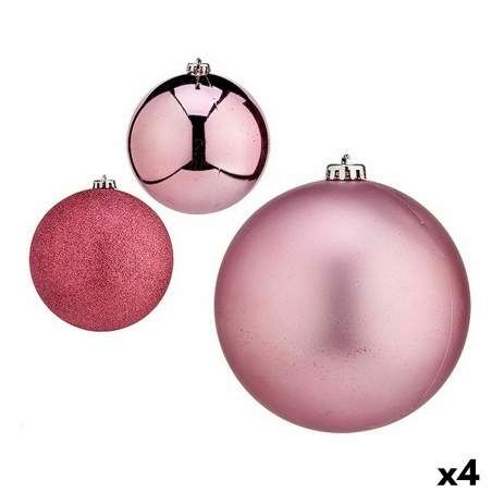 Set of Christmas balls Pink 15 x 16 x 15 cm (4 Units)