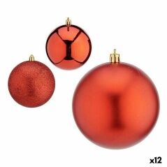 Set of Christmas balls Red Plastic 10 x 10 x 60 cm (12 Units)