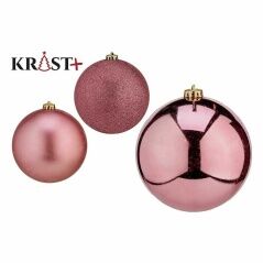 Set of Christmas balls Pink PVC 10 cm (12 Units)