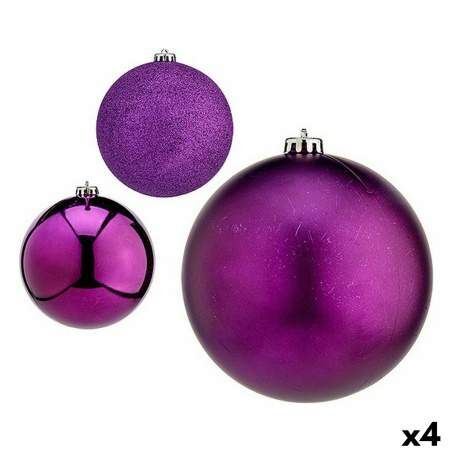 Set di palline di Natale Viola Plastica Ø 15 cm (4 Unità)