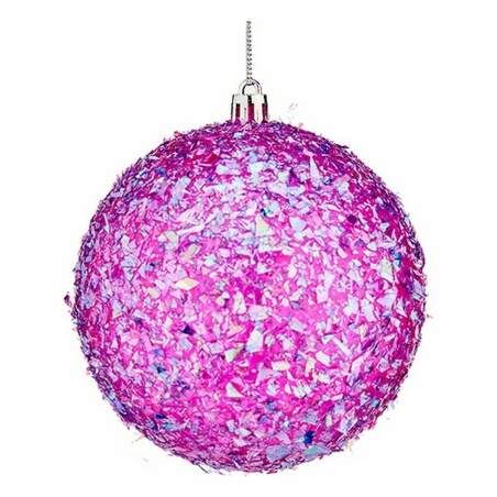 Set of Christmas balls Purple 10 cm (12 Units)