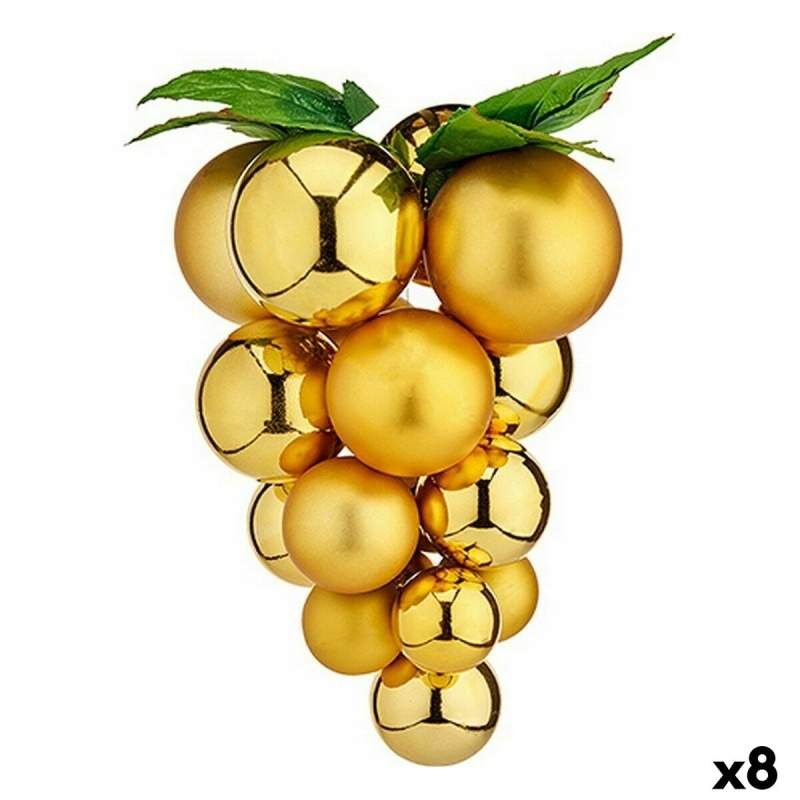 Christmas Bauble Grapes Large Golden Plastic 22 x 26 x 23 cm (8 Units)