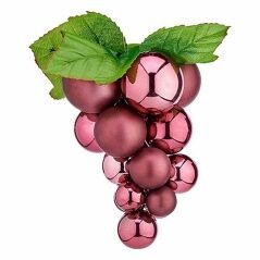 Christmas Bauble Grapes Medium Pink Plastic 18 x 18 x 28 cm (12 Units)