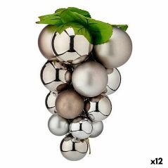 Christmas Bauble Grapes Medium Silver Plastic 18 x 18 x 28 cm (12 Units)