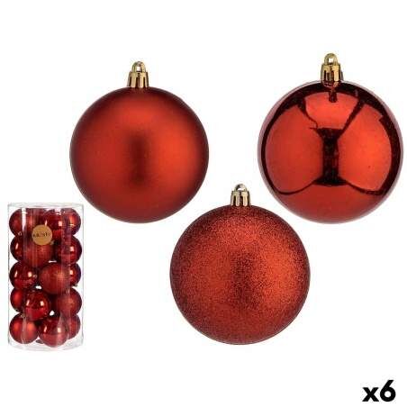 Set of Christmas balls Red Plastic Ø 8 cm (6 Units)