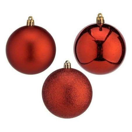 Set of Christmas balls Red Plastic Ø 8 cm (6 Units)