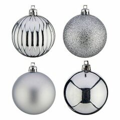 Set of Christmas balls Silver Plastic 6 x 7 x 6 cm (6 Units)