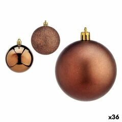 Set di palline di Natale Marrone Plastica Ø 7 cm (36 Unità)