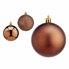 Set di palline di Natale Marrone Plastica Ø 7 cm (36 Unità)