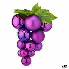 Palla di Natale Uva Medio Viola Plastica 19 x 28 x 19 cm (12 Unità)