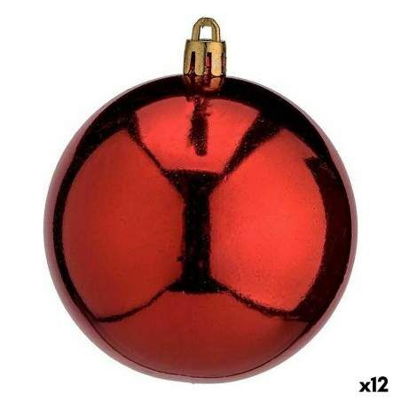 Set di palline di Natale Rosso Plastica Ø 8 cm (12 Unità)