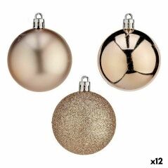 Set di palline di Natale champagne Plastica Ø 6 cm (12 Unità)