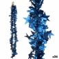 Ghirlanda di Natale Tinsel Stelle Azzurro 9 x 9 x 200 cm (36 Unità)