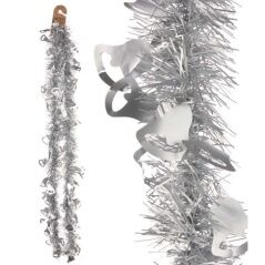 Ghirlanda di Natale Tinsel Cappe Argentato Plastica 12 x 12 x 200 cm (36 Unità)