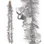 Christmas garland Tinsel Hoods Silver Plastic 12 x 12 x 200 cm (36 Units)