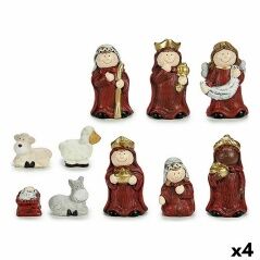 Set Statuina di natale Rosso Dorato Ceramica (4 Unità)