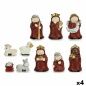 Set Nativity figure Red Golden Ceramic (4 Units)