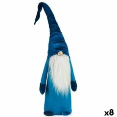 Decorative Figure Gnome Blue White Silver Polyester Wood Sand 20 x 100 x 25 cm (8 Units)