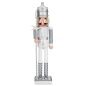 Decorative Figure Nutcracker White Silver Plastic 13,2 x 59,5 x 11,5 cm (4 Units)