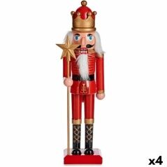 Decorative Figure Nutcracker Red Plastic 13 x 60 x 14,5 cm (4 Units)