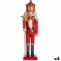 Decorative Figure Nutcracker Red Plastic 13 x 60 x 14,5 cm (4 Units)