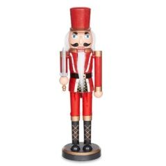 Decorative Figure Nutcracker Black Red Plastic 7,5 x 28 x 7,5 cm (12 Units)