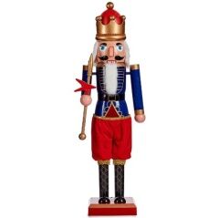 Decorative Figure Nutcracker Blue Red Plastic 16,5 x 60 x 13,5 cm (4 Units)