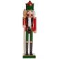 Decorative Figure Nutcracker Red Green Plastic 13,2 x 59,5 x 11,5 cm (4 Units)