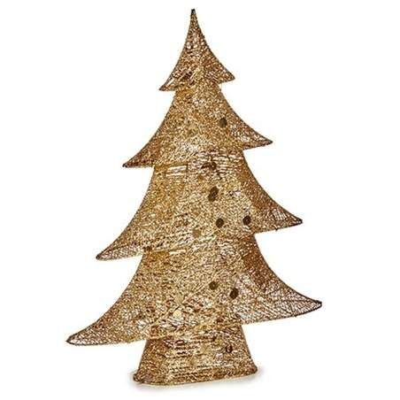 Decorative Figure Christmas Tree Metal Golden 12 x 59,5 x 48,5 cm (3 Units)