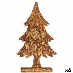 Statua Decorativa Albero di Natale Dorato Legno 5 x 39 x 22 cm (6 Unità)