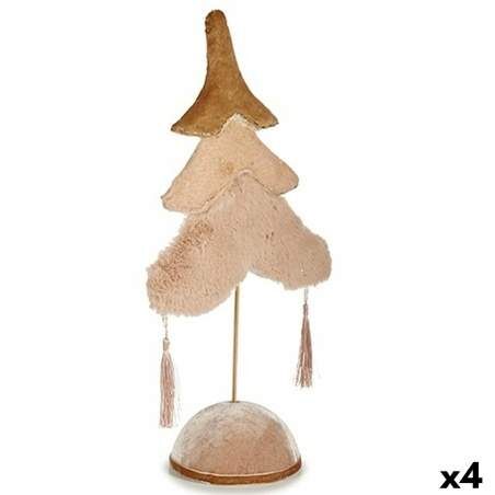 Albero di Natale Poliestere Beige Dorato Legno 12 x 43 x 22 cm (4 Unità)