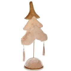 Christmas Tree Polyester Beige Golden Wood 12 x 43 x 22 cm (4 Units)