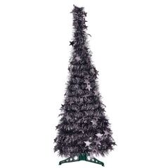 Christmas Tree Anthracite Tinsel 38 x 38 x 105 cm (6 Units)