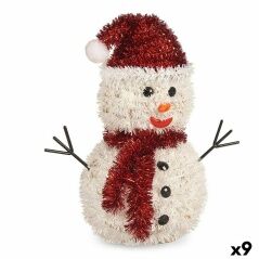 Decorative Figure Snow Doll Tinsel White Red polypropylene PET 24 x 26 x 14 cm (9Units)