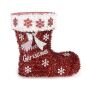 Decorative Figure Boot Tinsel White Red polypropylene PET 26 x 27 x 14 cm (8 Units)