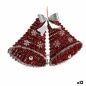 Christmas bauble Pendant Hoods Tinsel LED Light White Red 52 x 31,5 x 7,5 cm (12 Units)