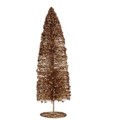 Decorative Figure Christmas Tree Sequins Golden 10 x 41 x 10 cm (6 Units)