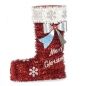 Statua Decorativa Calza di Natale Tinsel Bianco Rosso polipropilene PET 18 x 23 x 8 cm (12 Unità)