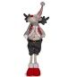 Decorative Figure Christmas Reindeer Red Grey Polyester 13 x 65 x 18 cm (4 Units)