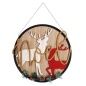 Hanging decoration Sign Christmas Reindeer Natural MDF Wood 29 x 1 x 29 cm (6 Units)