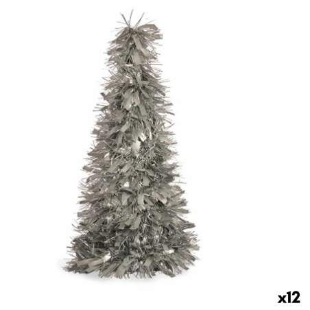 Statua Decorativa Albero di Natale Tinsel Argentato polipropilene PET 27 x 45,5 x 27 cm (12 Unità)