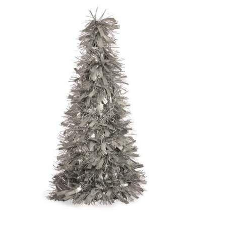 Statua Decorativa Albero di Natale Tinsel Argentato polipropilene PET 27 x 45,5 x 27 cm (12 Unità)