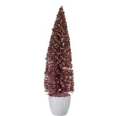 Statua Decorativa Albero di Natale Rosa Plastica 10 x 38 x 10 cm (6 Unità)