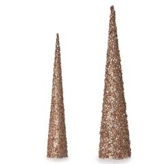 Set of Figures Cones Sequins Bronze Golden (4 Units)