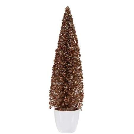 Decorative Figure Christmas Tree Bronze Golden Plastic 10 x 38 x 10 cm (6 Units)