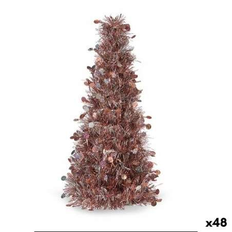 Statua Decorativa Albero di Natale Tinsel Bianco Rosa polipropilene PET 18 x 31 x 18 cm (48 Unità)