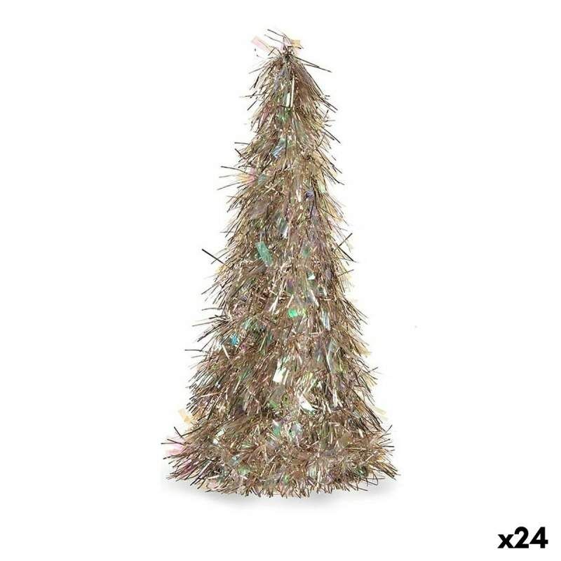 Statua Decorativa Albero di Natale Tinsel Bronce polipropilene PET 24 x 46 x 24 cm (24 Unità)